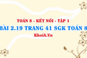 Bài 2.19 trang 41 SGK Toán 8 tập 1 Kết nối tri thức